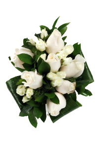 Bukett med vita rosor